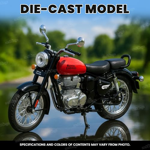 Image of Zest 4 Toyz Classic 350 Royal Enfield Bullet Bike Toy Motorcycle Bullet Toy Bikes Pull Back Diecast Motorcycle Models Royal Enfield Miniature Collectible Bike for Adults and Kids 6-12 Years