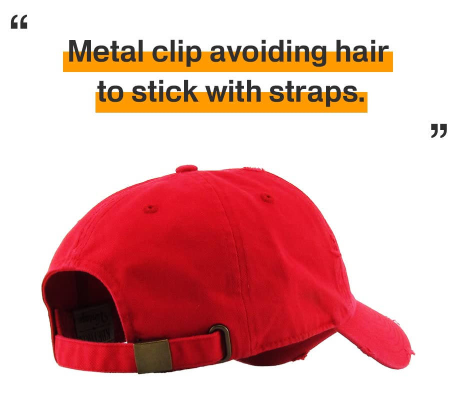 Image of KBETHOS Vintage Washed Distressed Cotton Dad Hat Baseball Cap Adjustable Polo Trucker Unisex Style Headwear