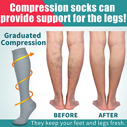 Image of Laite Hebe 4 Pairs-Compression Socks for Women&Men Circulation-Best Support for Nurses,Running,Athletic