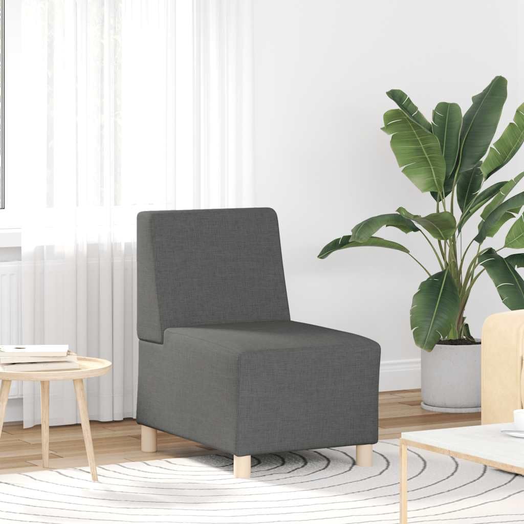 Divano Modulare Senza Braccioli in Tessuto Grigio Scuro 55 cm