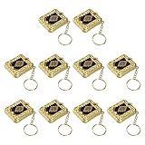 10pcs Mini Quran Keychain - Arabic Koran Book Keyring with Real Paper | Muslim Gift Islamic Car Mirror Hanging Pendant for Car, Bag, Purse Jewelry (Random Color)​​
