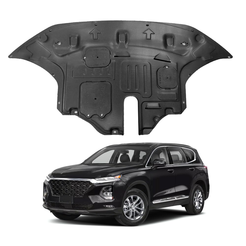 engine splash shield fit for hyundai santa fe 2019 2020 lower engine case guard under engine cover fit for santa fe front engine guard mud flaps including screw hardware