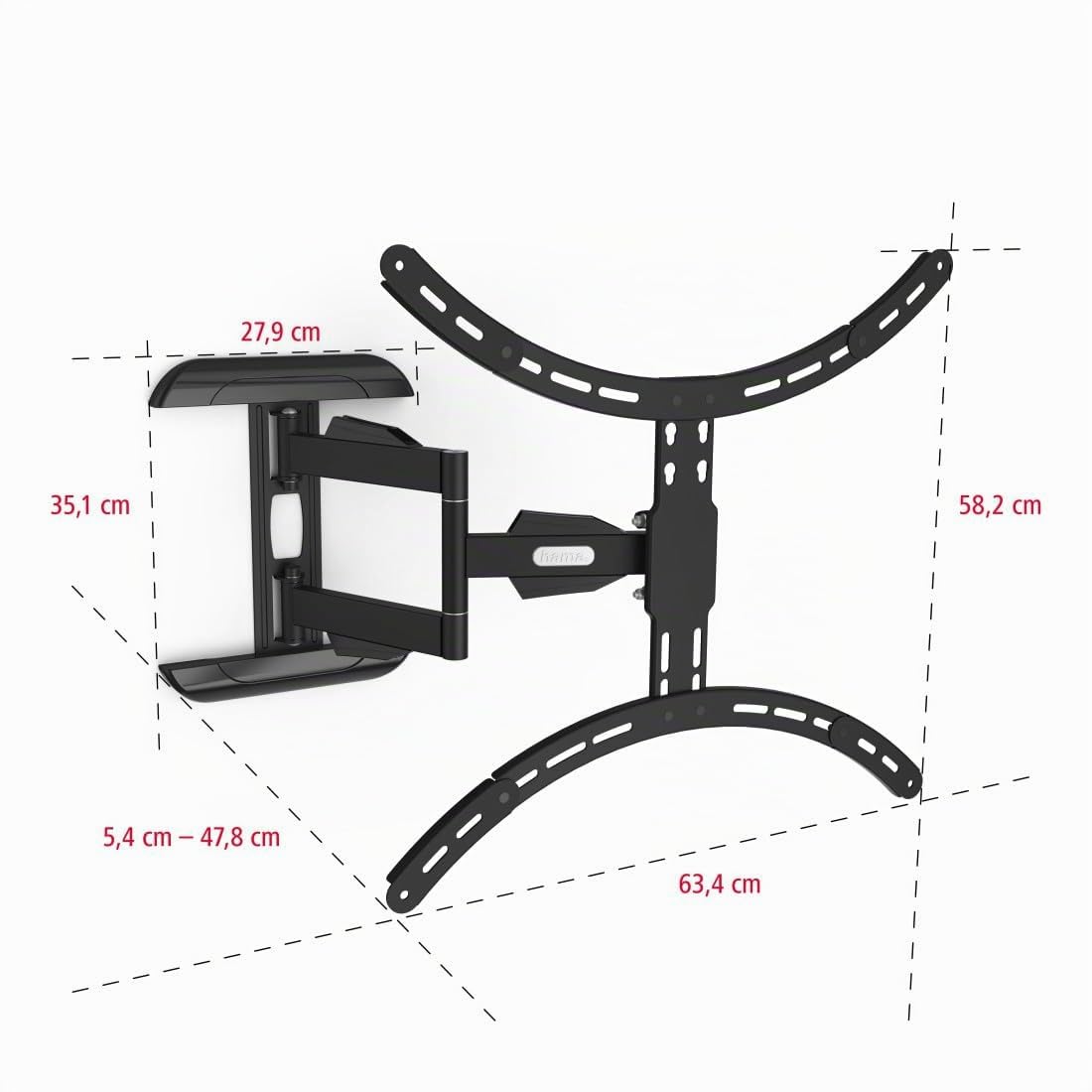 Hama | Soporte para TV (Soporte Giratorio, basculante, Extensible, 191 cm (75") hasta 45 kg) Color Negro
