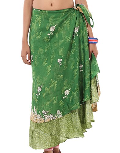 Rsjewels Wrap Skirt Women Girls Wholesale Lot 5 Printed Reversible Art Silk Wrap Around Skirt #TOP1