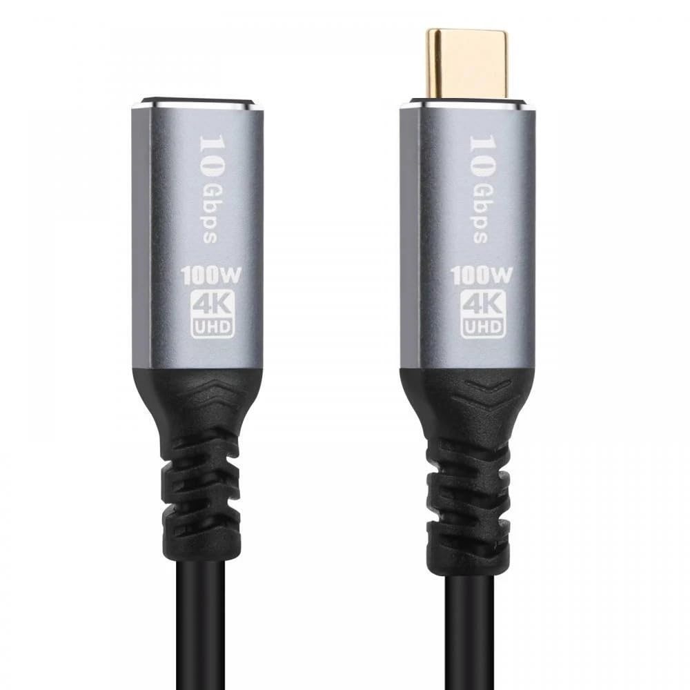 usb c extension cable10gbps, usb type c 3.1 gen 2 male to female extension charging 4k video sync wire c type male to female extender cord (3m)