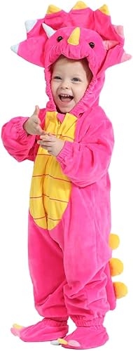Miniatura 2 de HSCTEK Disfraz de dinosaurio para bebé, disfraz de triceratops para bebés, niñas y niños, disfraz de Halloween para bebés recién nacidos de 12 a 18