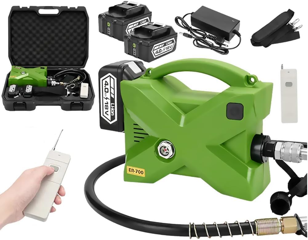 Pompa Idraulica Elettrica Portatile, Pompa Idraulica A Doppio Effetto da 70 Mpa E 10152 Psi con Cinghia, Telecomando da 10 M, Funziona con Punzonatrice/piegatrice/martinetto