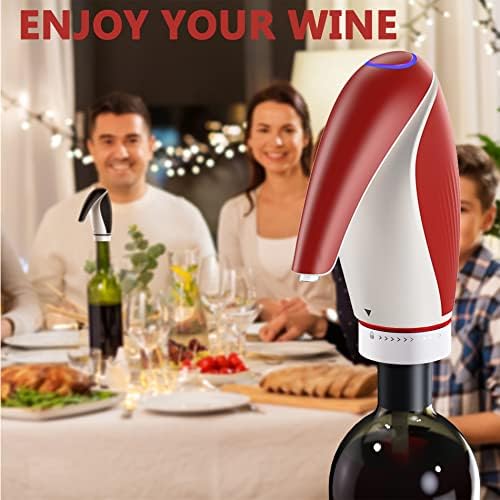3 in 1 Electric Wine Aerator Pourer with Wine Stopper,Leakproof Wine Preserver, One-Touch Wine Decanter and Wine Dispenser Pump for Wine Automatic Wine Oxidizer Dispenser USB Rechargeable