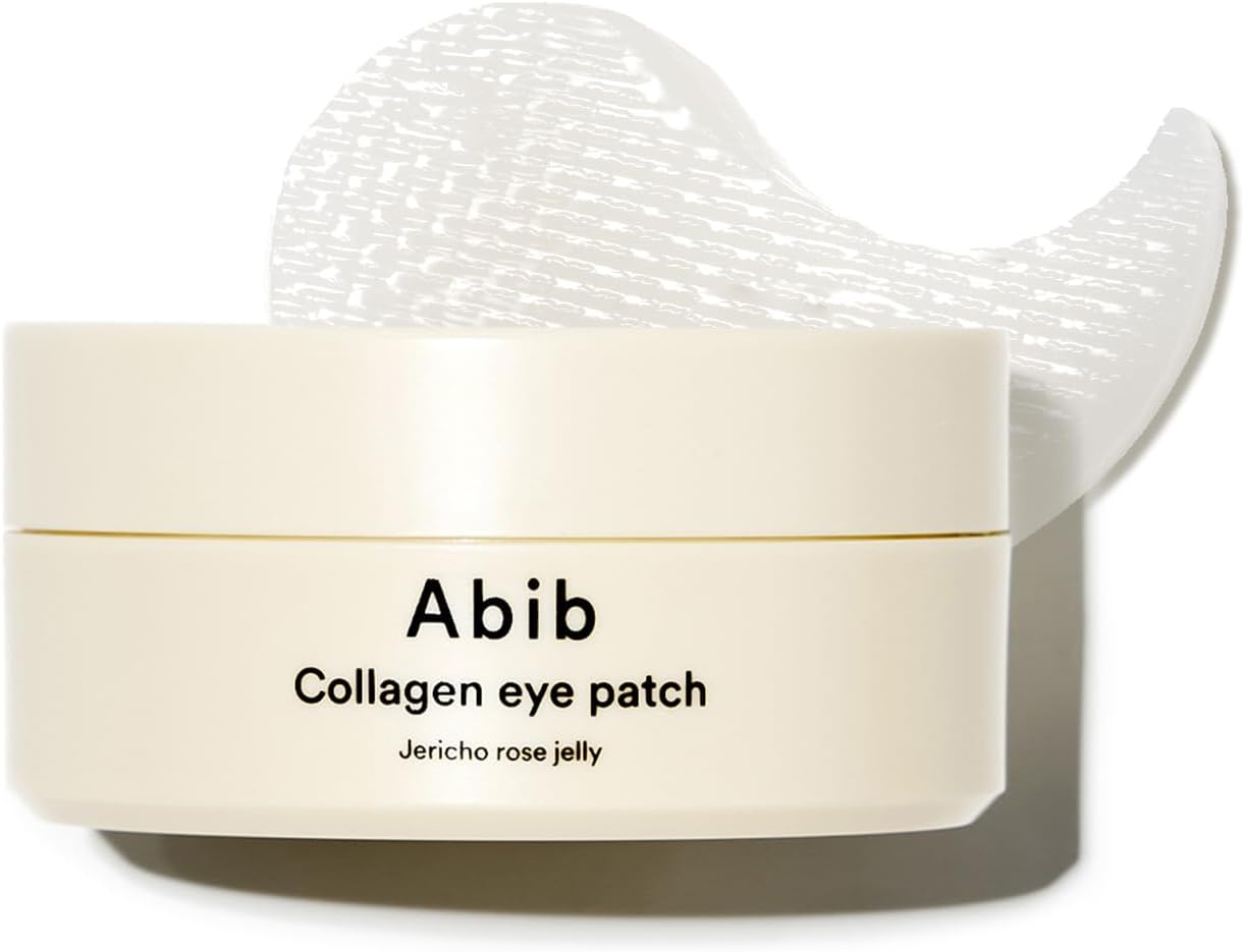 Abib Collagen Eye Patch Jericho Rose Jelly 60 Patches  Korean Under Eye Patches for Puffy Eyes and Dark Circles  Anti-Wrinkle  Collagen  Caffeine  Niacinamide  Ceramide  Antioxidant  Skin Care