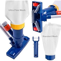 POOLAZA Manual Pool Vacuum for Above Ground Pool Upgrade with Fine Mesh Bag& 56
