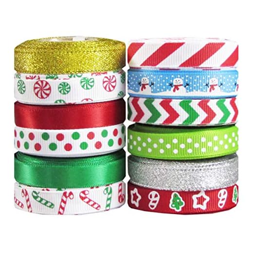 31+ Creative Christmas Centerpieces for Your Holiday Table 6 Holiday Christmas Grosgrain Ribbon Set for Gift Package Wrapping, Hair Bow Clip Accessory Making, Crafting, Decoration (60yd(12x5yd) 3/8" Grosgrain Ribbon-Xmas)