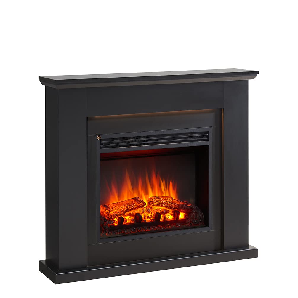 Flamme Black Mardella Electric Fireplace With 40" Surround With 2Kw Fireplace Heater Multiple Colours Available