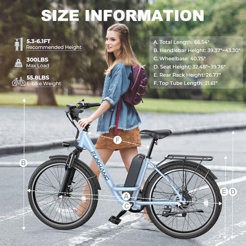 Electric Bike for Adults, 26″ City Cruiser Ebike with 1000W