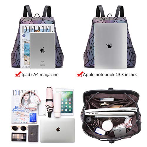 LOVEVOOK Geometric Luminous Purses and Handbags for Women Holographic Reflective Crossbody Bag Wallet4