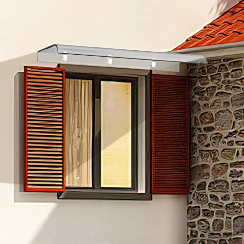 Gimisgu Vordach Haustürvordach 40x80cm Regenschutz Pultbogenvordach 3,5mm Transparent Pultvordach Überdachung Vordach für Haustür