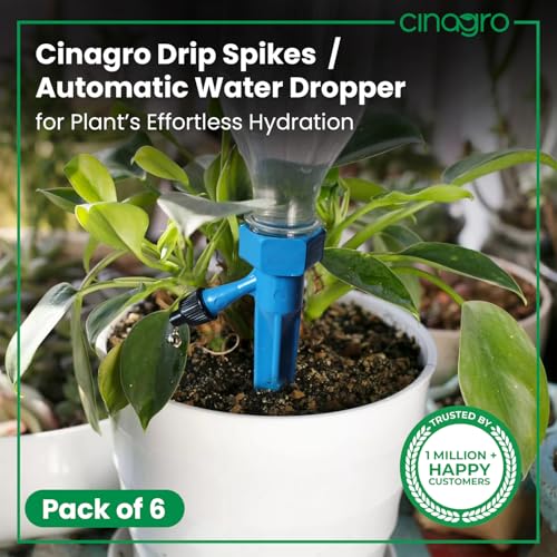Image of Cinagro (Pack of 6) Drip Irrigation kit for Home Garden, Self-Watering Spikes, Drip Spikes for Plants, Home Garden, Automatic Plant Watering Devices