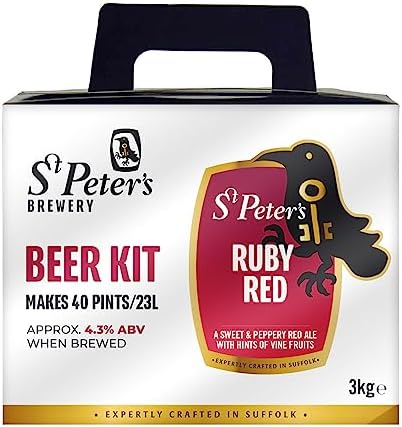 St Peters Brewery Homebrew Ruby Red Ale Beer Kit makes 40 pints