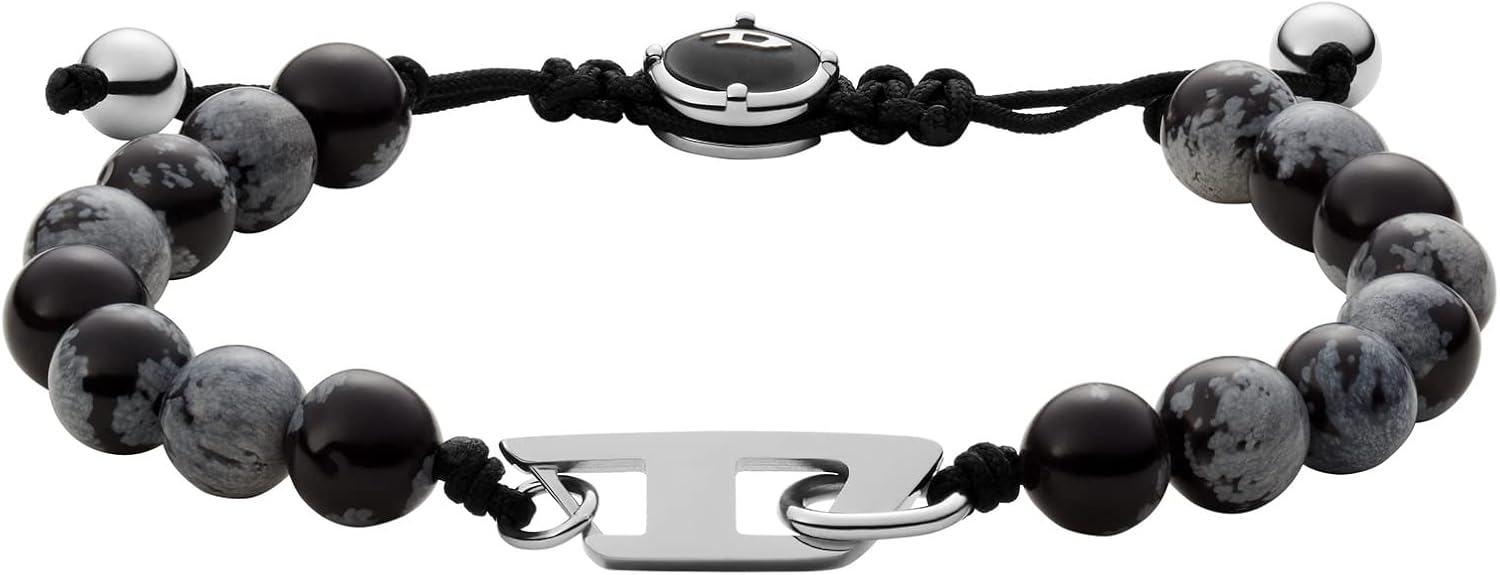 Diesel Stainless Steel and Beaded Bracelet for Men
