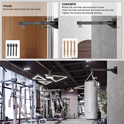 Beeyeo Wall Mount Punching Heavy Bag Hanger, 360 Swivel Hook Heavy Bag Hanging Bracket Boxing Bag Mounting Bracket For Home Gym Muay Thai Indoor Outdoor, 900 Lb Capacity #TOP7