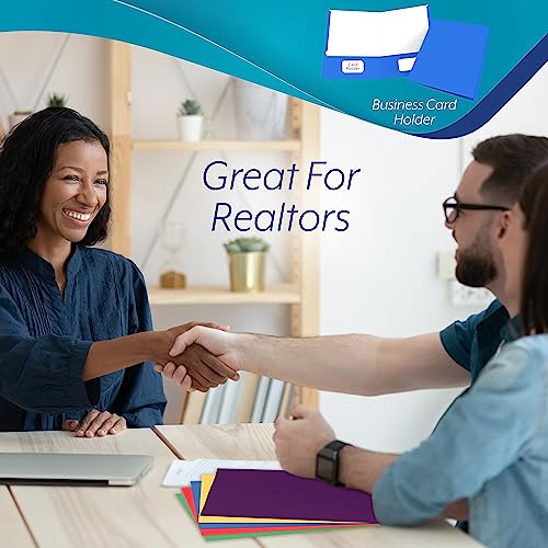 Folders, Folders With Pockets, 2 Pocket Folders, Folders With Pockets Bulk, Holds 100 Sheets (50 Per Pocket), Assorted Colors, Office Or School (100) #TOP4