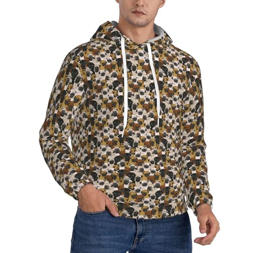 Sweat à capuche unisexe avec poche Pug parfait pour le cocooning