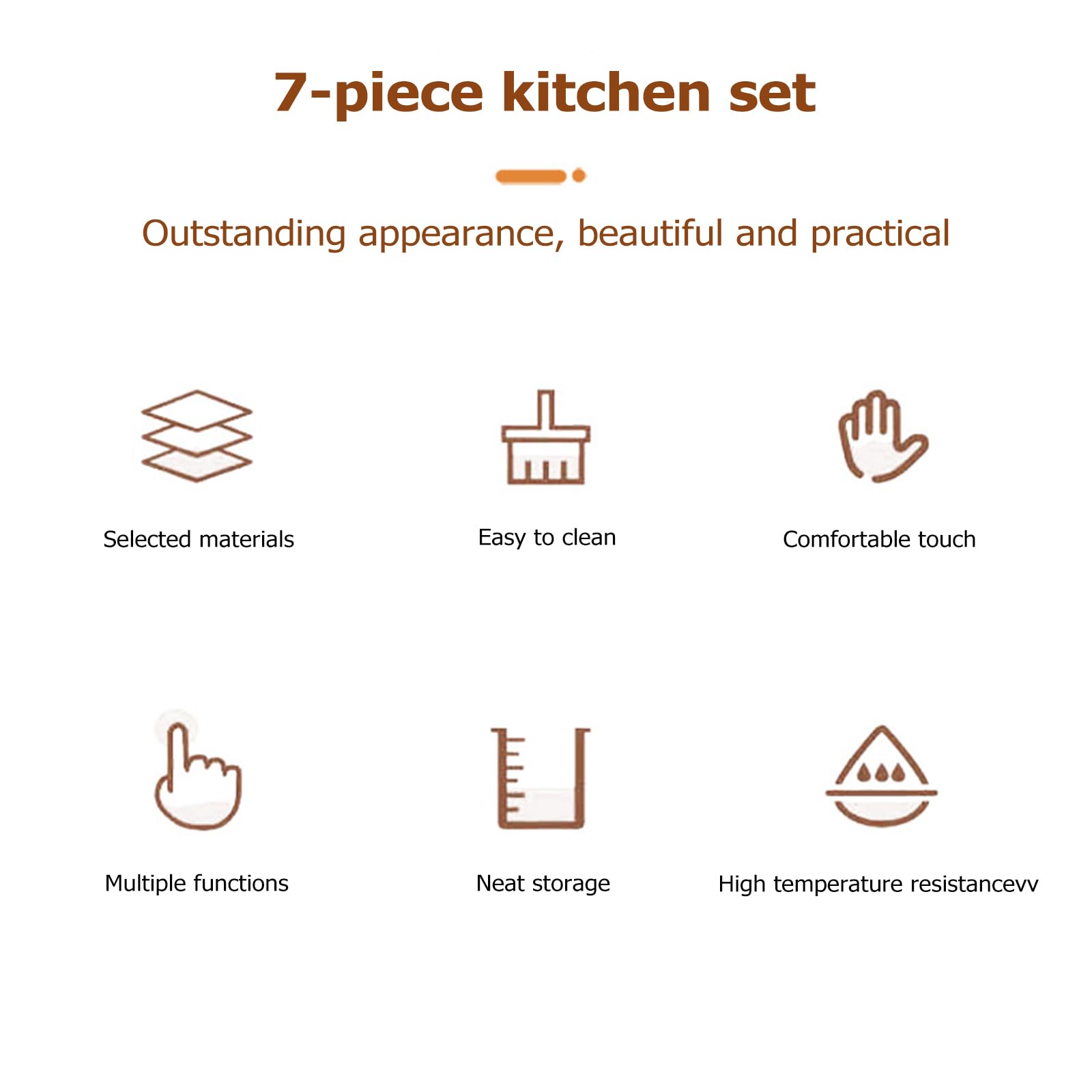 Zestaw 8 Przyborów Kuchennych - Zestaw Zagnieżdżonych Przyborów Kuchennych - Zestawy Przyborów Kuchennych First Home Essentials Bez BPA - Gadżety Kuchenne Household Essentials