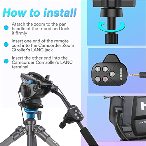 Camcorder Remote Control Zoom Controller Compatible With Lanc Or Remote Jack (2.5 Mm) For Canon Xa50 Xa55 Xa40 Xf405 G60 G50 G40 G30 G26 G21 G30 G20 Camcorder/Sony Nx80, Nx3, Nx100, Nx200 #TOP3