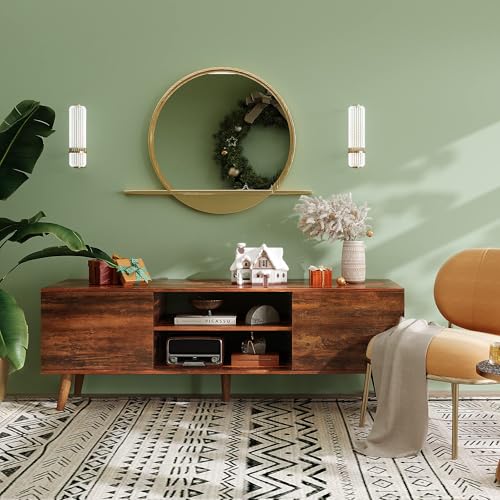 image for WLIVE Mid-Century Modern TV Stand for 55/60 Inch TV, Entertainment Cen