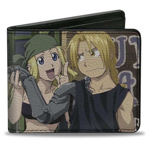 Aniplex Wallet, Bifold, Fullmetal Alchemist Brotherhood Edward and Winry Group Scene, Vegan Leather