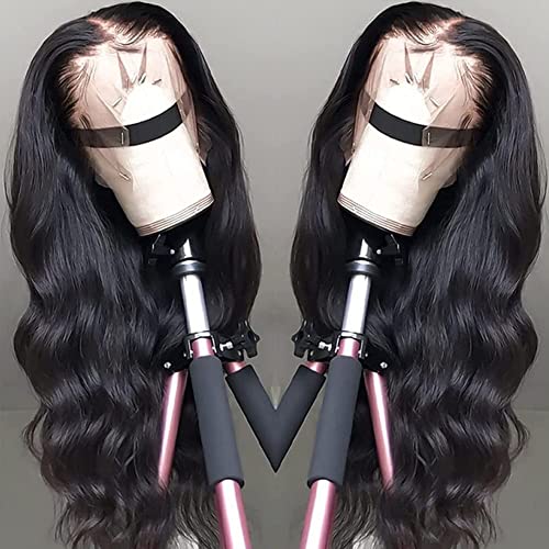 Ainmeys Brazilian body wave 13x6 Glueless HD Transparent Full Lace Front wigs human hair 10A 180% Density Deep Part lace wigsUnprocessed Virgin human hair wigs for black women Pre Plucked(30inch)