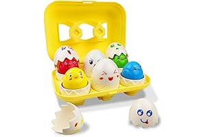 Montessori Easter Eggs for Toddlers Boys, Educational Squeaky Sensory Toy
