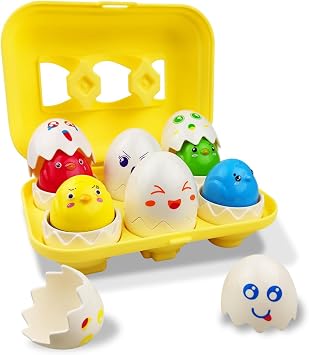 Pinkiwine Easter Hide & Squeak Eggs Montessori فرز ومطابقة ألعاب التعلم للأطفال الصغار الأولاد البنات سلة عيد الفصح حشوات هدايا الحفلات