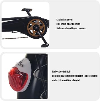 Adult Tricycles,with Front & Rear Baskets& Shock Absorber&Adjustable Seat,Three Wheel Beach Cruiser, Shopping Picnic Tricycles for Women, Men, Seniors,Matte Black,18in