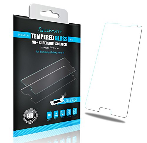 Luvvitt Premium Tempered Glass Screen Protector For Samsung Galaxy Note 5 (With Super Easy Applicator) - Crystal Clear #TOP27