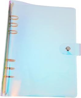 TEHAUX 1Pc Caso Fichário Folha Solta DIY Fichário Anel Deslumbrante Arco-Íris Capa Fichário 6 Fichário Mecanismo Fichário Capas De Livro Capa De Plástico Caso De Livro De Escritório Capa