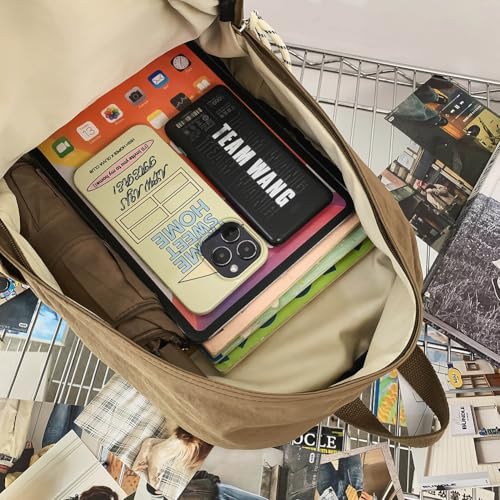 Foldable Backpack for Men Women Zipper Closure Bookbag for Trip (Khaki)2