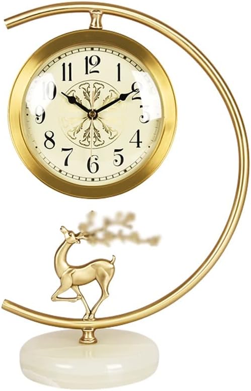 FMURY Nordic Desk Clock Desktop Brass Ornaments Living Room Home Desk Clock Clock Decoration Pendulum Clock(D)