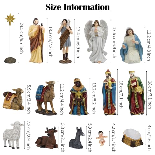 Crèche de Noël grand modèle 15 pièces, le cadeau idéal pour illuminer les foyers