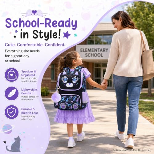 Image of KLFVB 3PCS Backpack for Girls and Boys, 15 inch Unicorn Dinosaur Bookbag with Lunch Box, Kids Preschool School bag