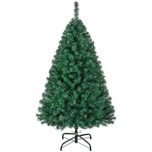 Yaheetech Albero di Natale 127,5 cm Artificiale Automatico Folto Realistico 330 Rami Incernierati Supporto in Metallo Pieghevole Decorazioni per Casa Negozio