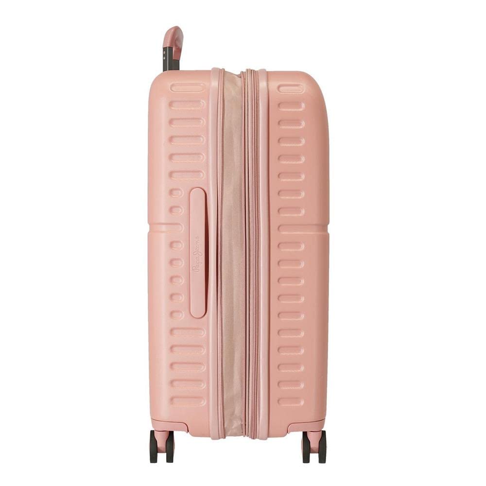 Pepe Jeans Carina Juego de maletas Rígida, Rosa, 4 Ruedas dobles