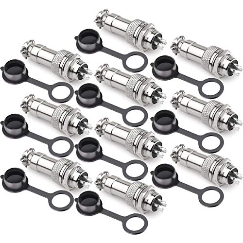 Image of GX16 4 Pins Panel Metal Mount Circular Metal Aviation Connector Adapter Male Female Plug Socket with Waterproof Cap (10 Pcs)