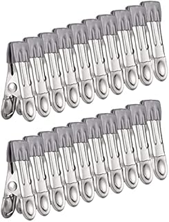 BLBK 30 PCS Stainless Steel Clothes Pegs, Soft Grip Laundry Pegs, Non-Slip Clips for Towels, Sock, Paper, Photos and Food Sealing