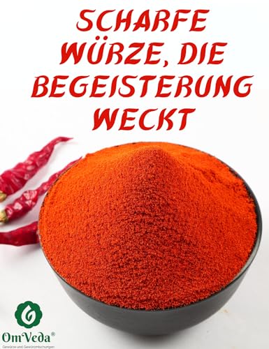 BIO Chili Pulver Fein Gemahlen SCHARF 150g | Organic Bio-Qualität DE-ÖKO-039 | Chilli Powder | OmVeda Gewürze (150g)