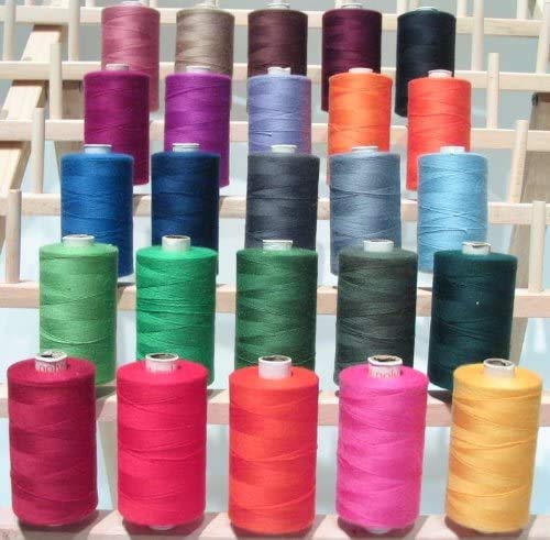 ThreadNanny 25 Pcs Assortment Spools of 3-PLY Sewing Polyester Threads - Regular Colors(1100yards) for Hand and Machine Sewing