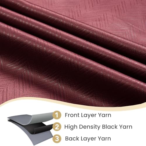 Image of FRESH FROM LOOM Light Block 12 ft Blackout Curtain | Premium 12 ft Long Door Non-Ring Curtains | S-Wave Pleat | Non-Ring Curtains | S-Wave Pleat | Long parda | Parde (Wine | 12 Feet, 1pc Only)