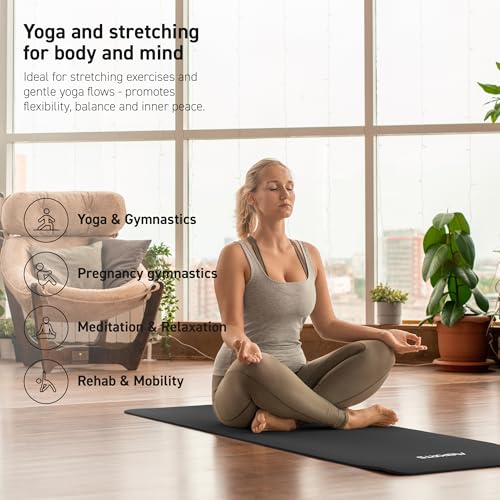 Image of MSPORTS Yoga Mat Premium Non Slip Thick - Extra Comfortable Exercise Mat for Home Workouts, Pilates, Stretching & Gym - Cushioned NBR Foam, Gym Mat with Strap, for Women & Men