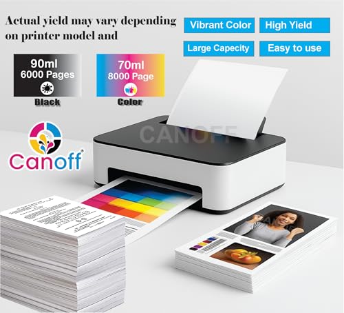Image of CANOFF GT 51 Black Refill Ink Compatible for HP Ink Tank 115,310,315,319,410,415,416,419,455,500,515,530,589,615,750,790,670,GT5810,GT5811,GT5820 (HGT51BK 4pc. x 90ml)