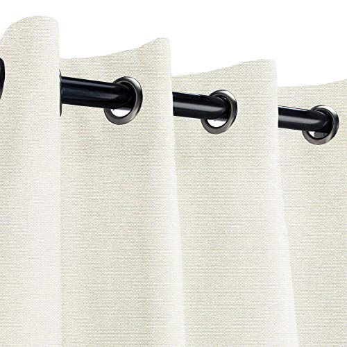 Sunbrella Canvas Natural Outdoor Curtain with Nickel Grommets 50 in.