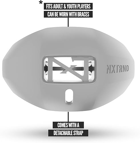 Miniatura 51 de Nxtrnd One - Protector bucal de fútbol, correa incluida, se adapta a adultos y jóvenes (azul claro)